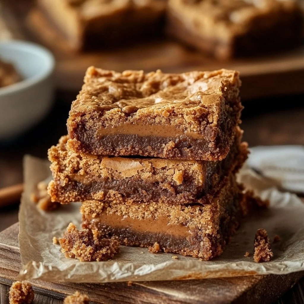 Biscoff Blondies Chewy Cookie Butter Dessert Bars