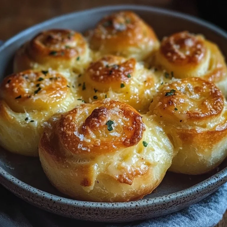 Delicious cheesy garlic rolls fresh out of the oven, golden and gooey