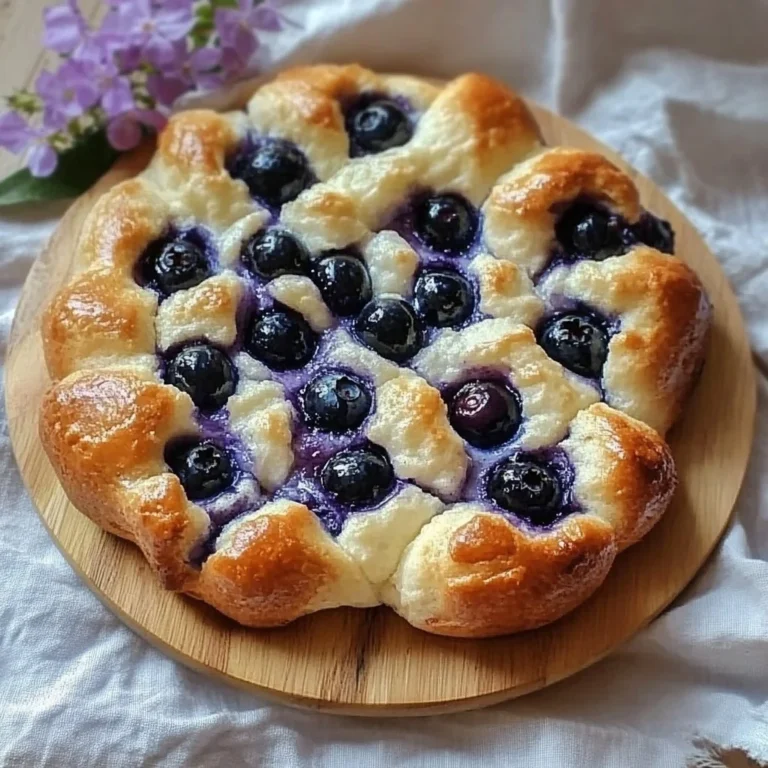 Cottage Cheese Blueberry Cloud Bread topped with fresh blueberries and cottage cheese