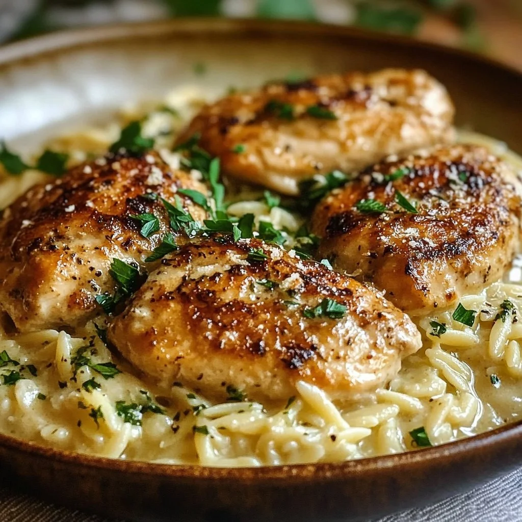Creamy Parmesan Chicken and Orzo