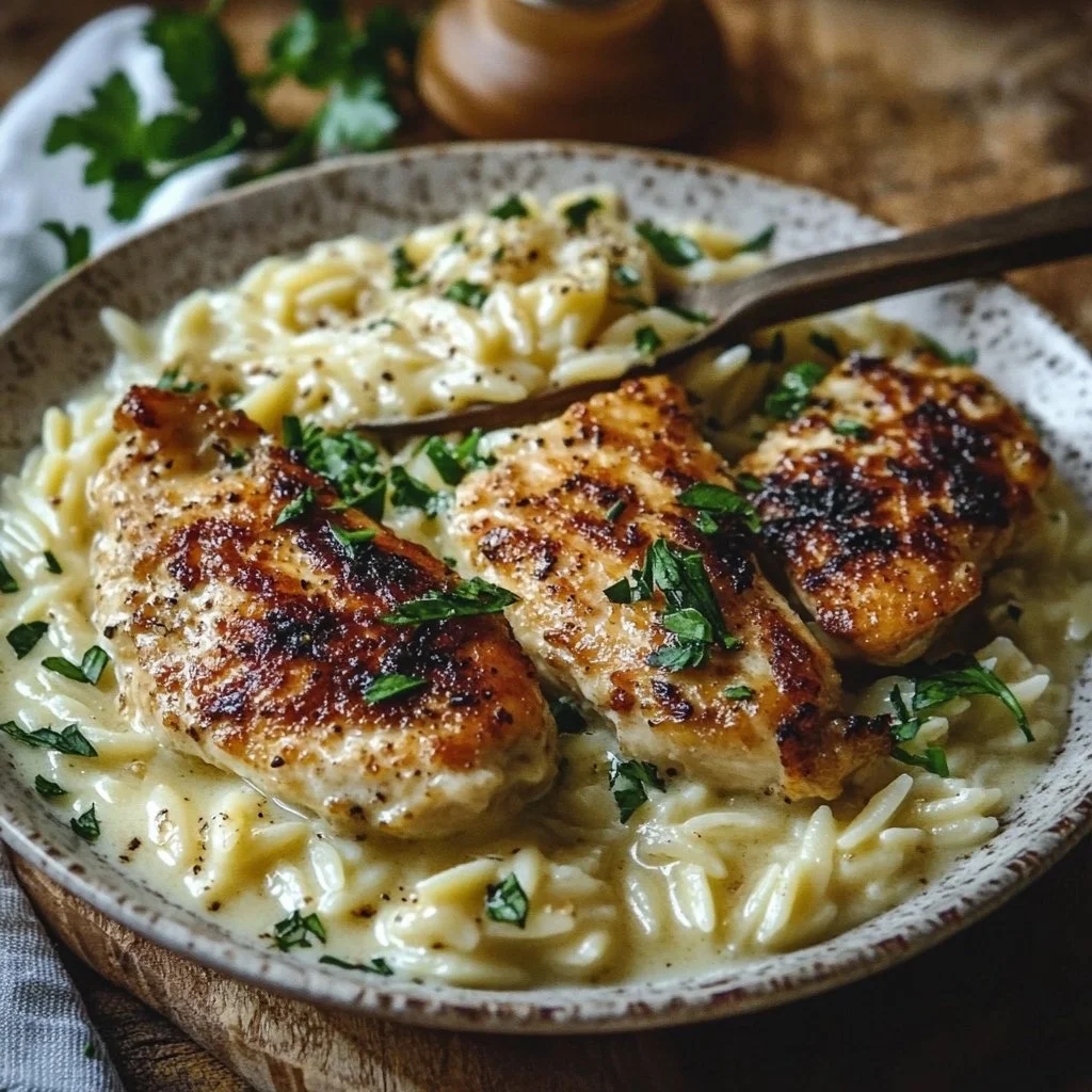 Creamy Parmesan Chicken and Orzo