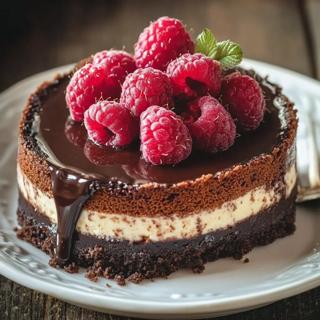 Decadent Dark Chocolate Raspberry Cheesecake