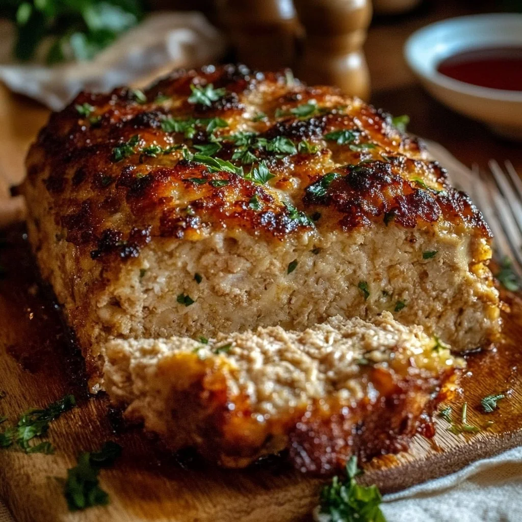 Garlic Parmesan Chicken Meatloaf
