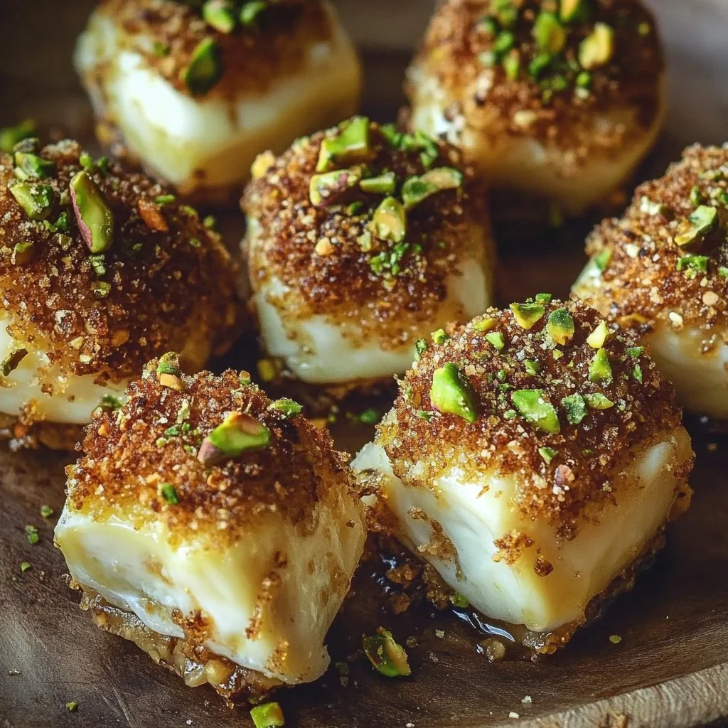 Pistachio Crusted Brie Bites