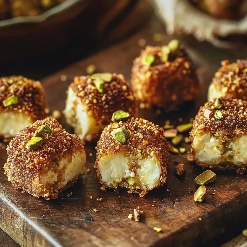 Pistachio Crusted Brie Bites