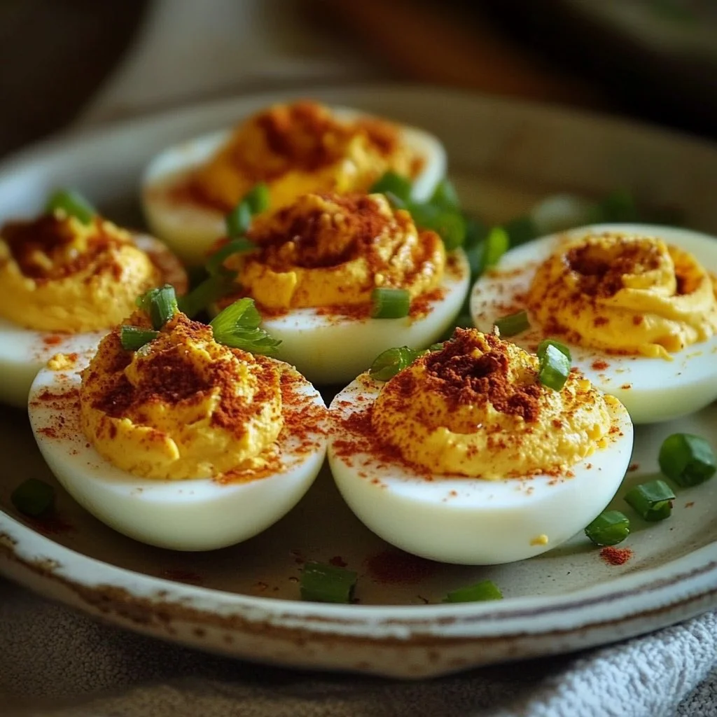 Spicy Chili Garlic Deviled Eggs 6 Spicy Chili Garlic Deviled Eggs