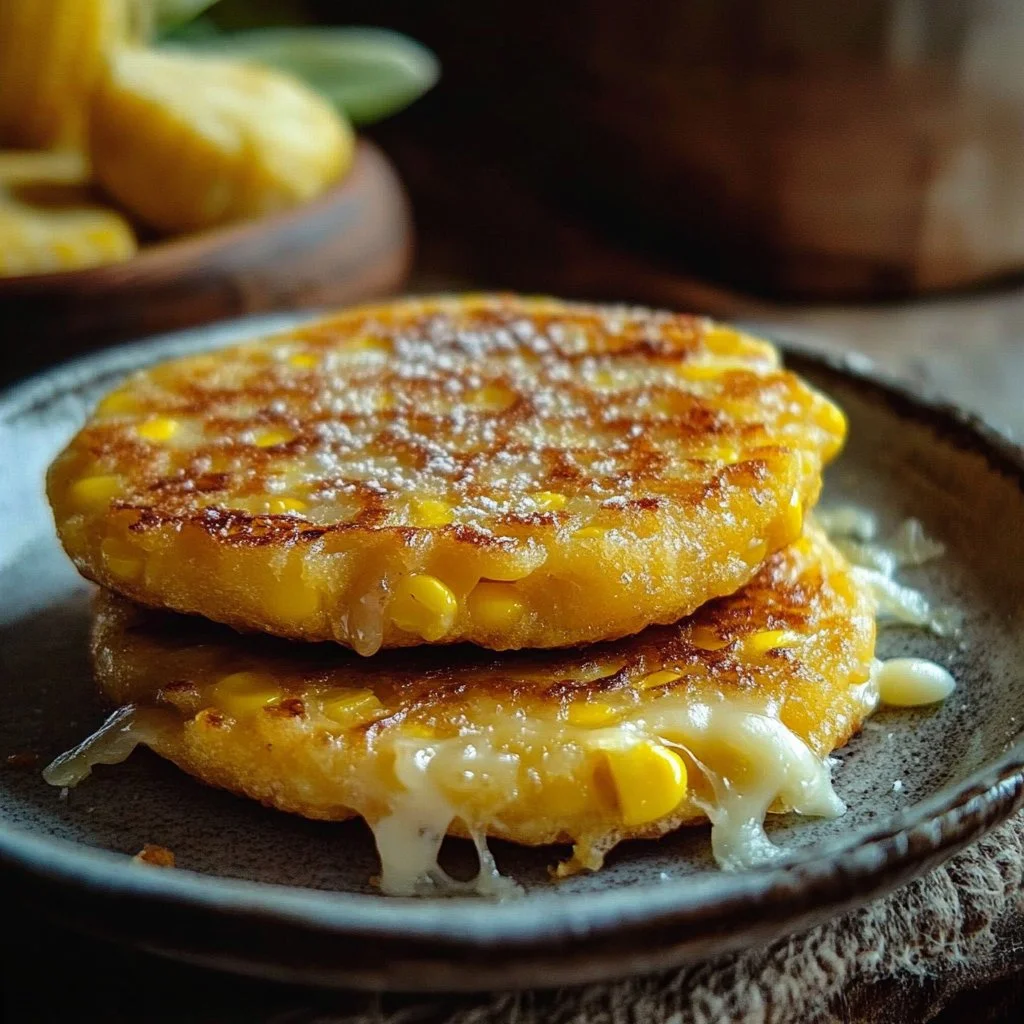 Venezuelan Sweet Corn Cachapas with Melty Cheese 6 Venezuelan Sweet Corn Cachapas with Melty Cheese